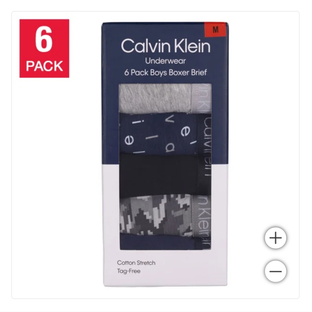 Calvin Klein Boys' Boxer Brief Underwear, 6-pack